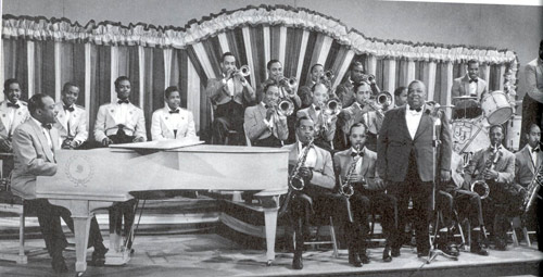 Count Basie's band, with singer Jimmy Rushing